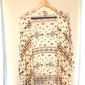 Aztec printed fringe top